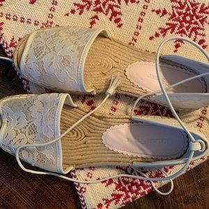 Lace Wedding Espadrilles Worn Once
